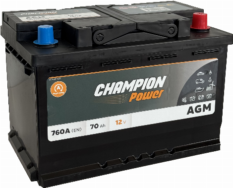 Akumulators Champion Power 70Ah R AGM 760EN