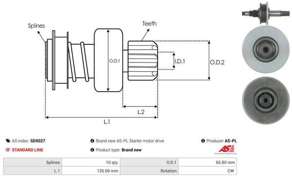 Pievads ar brīvgaitas mehānismu SD5027