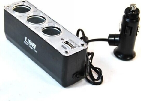 Sadalītājs 12Vx3 +1xUSB 1A  51896