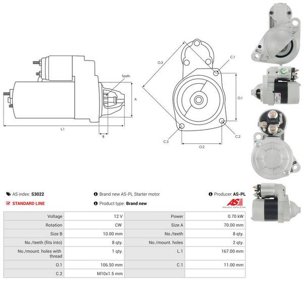Starteris S3022