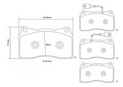 Augstas veiktspējas bremžu uzliku komplekts