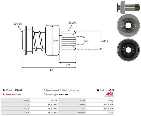 Pievads ar brīvgaitas mehānismu, Starteris